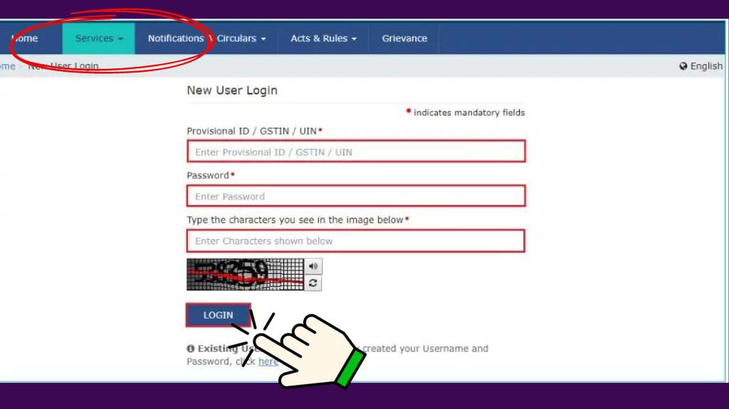 GST Logging In for the First Time